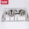 Giá xong nồi bát đĩa 2 tầng chất liệu Inox kèm day giảm chấn VNM-BKL2
