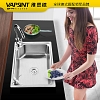 Chậu rửa bát loại 1 hố, kèm rổ đựng rau, chất liệu inox 304, model VNM-4939
