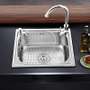 Chậu rửa bát loại 1 hố, kèm rổ đựng rau, chất liệu inox 304, model VNM-4939