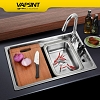 Chậu rửa bát 1 hố sử dụng Inox 304 không rỉ kèm chậu nhỏ rửa rau quả