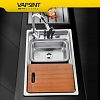 Chậu rửa bát 1 hố sử dụng Inox 304 không rỉ kèm chậu nhỏ rửa rau quả