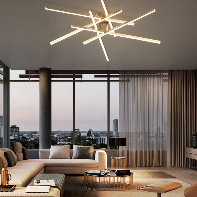 Đèn ốp trần cao cấp lung linh phòng khách VNM-CEOU-8147