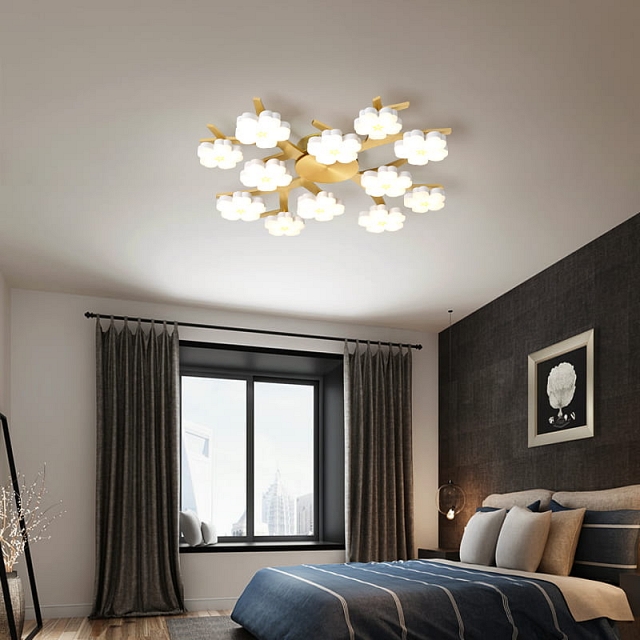 Đèn ốp trần hình hoa mai trắng VNM-CEOU-7449