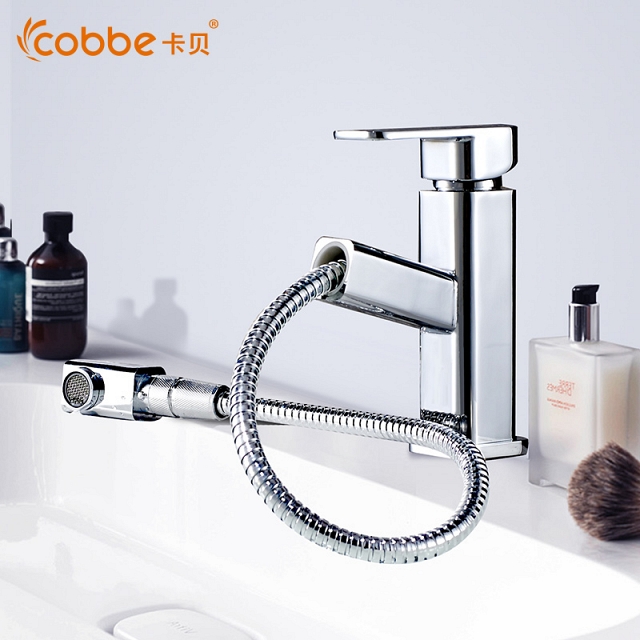 Vòi rửa mặt lavabo dây kéo dài chất liệu đồng cao cấp VNM-98081