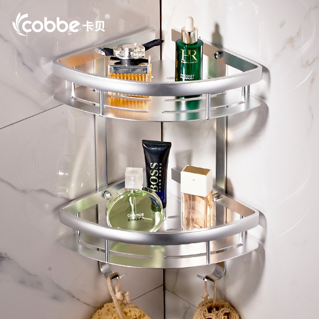 Kệ góc phòng tắm có móc treo