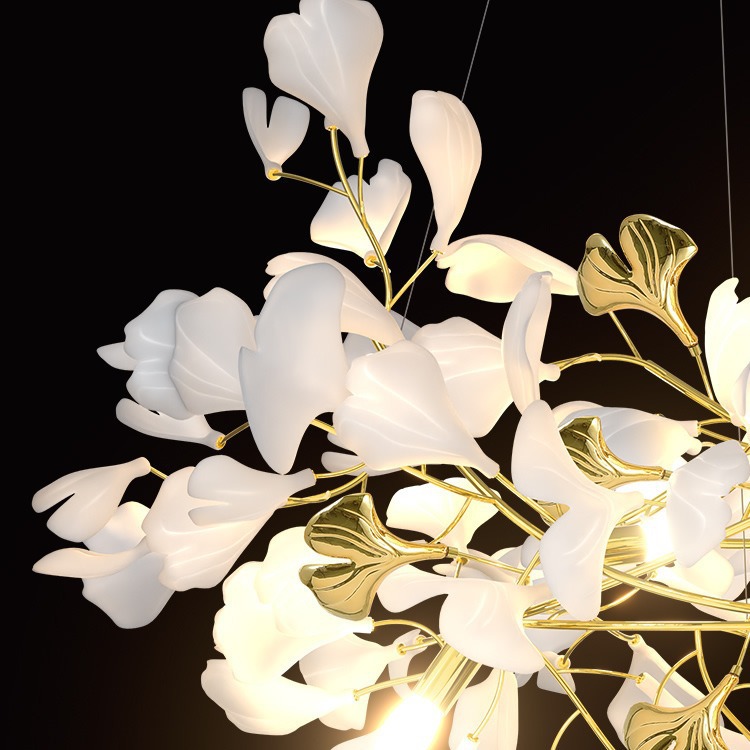 Đèn thả trang trí phòng khách cho nhà biệt thự sang trọng khu resort nhà hàng khách sạn phong cách nghệ thuật lá VNM-552