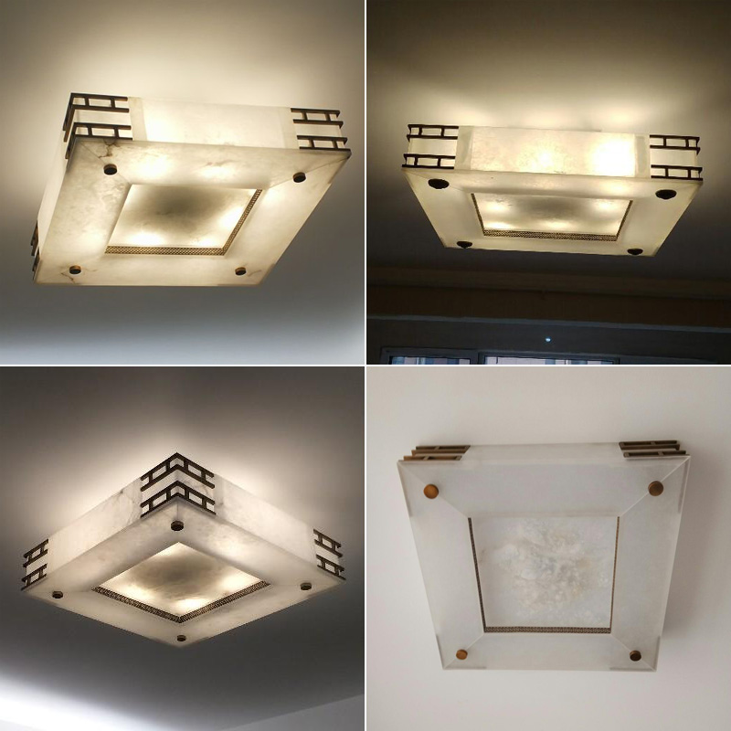 Đèn ốp trần chất liệu đá cẩm thạch sang trọng cổ điển VNM-524779004956