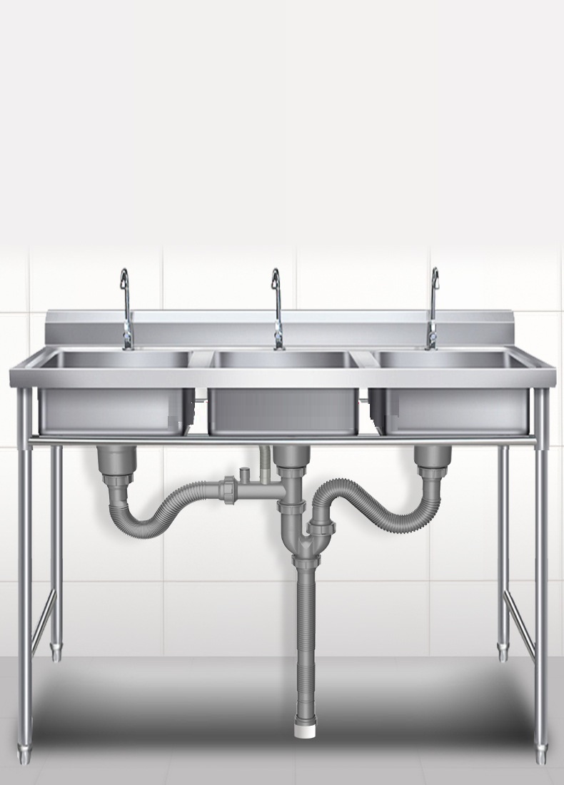 Bộ xiphong thoát nước chậu rửa bát loại 3 hố VNM-3425