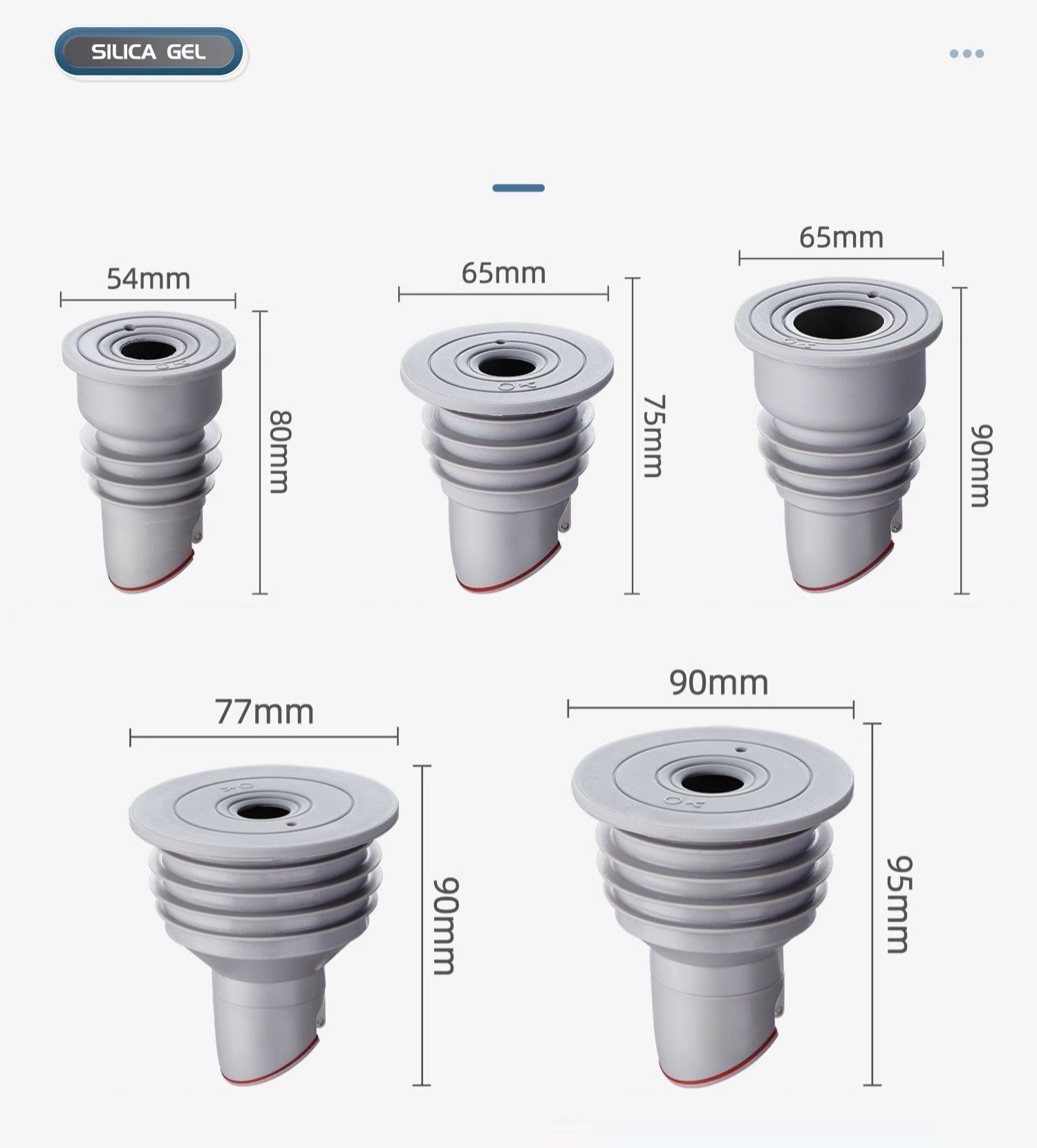 Nút silicone bịt lỗ thoát nước ngăn mùi hôi chặn côn trùng chống trào ngược với lẫy van xa một chiều VNM-2425