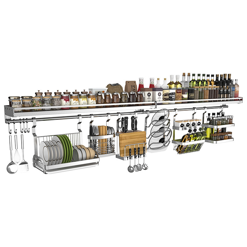 Giá treo tổng hợp gắn tường nhà bếp chất liệu inox304 VNM-5424